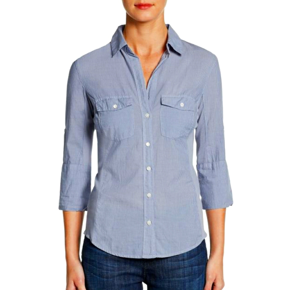 James Perse button down 3/4 sleeves shirt sz 1